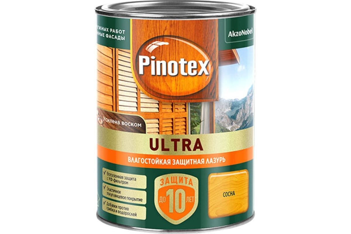 Влагостойкая лазурь Pinotex Ultra Сосна 0,9 л