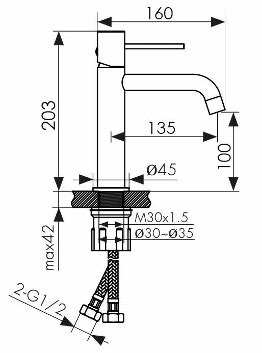 Kaiser 43211-3 Vita смеситель для раковины, цвет: шлифованное золото