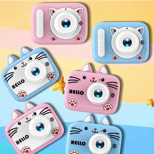 Детский фотоаппарат Котик голубой 1100₽