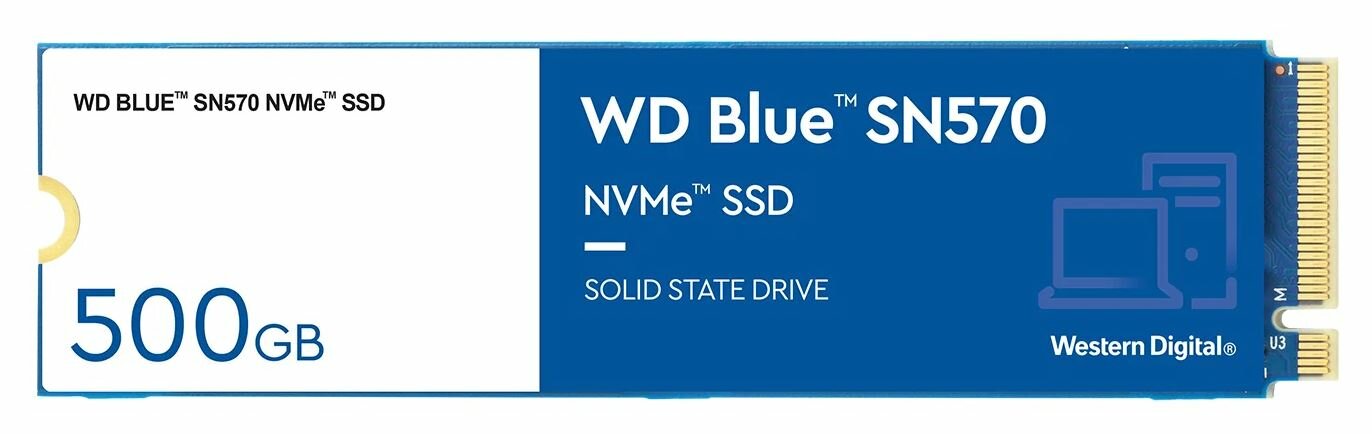 Твердотельный накопитель Western Digital WD Blue SN570 500 ГБ M.2 (WDS500G3B0C)