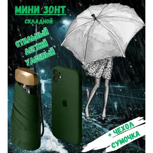 фото Мини-зонт зеленый