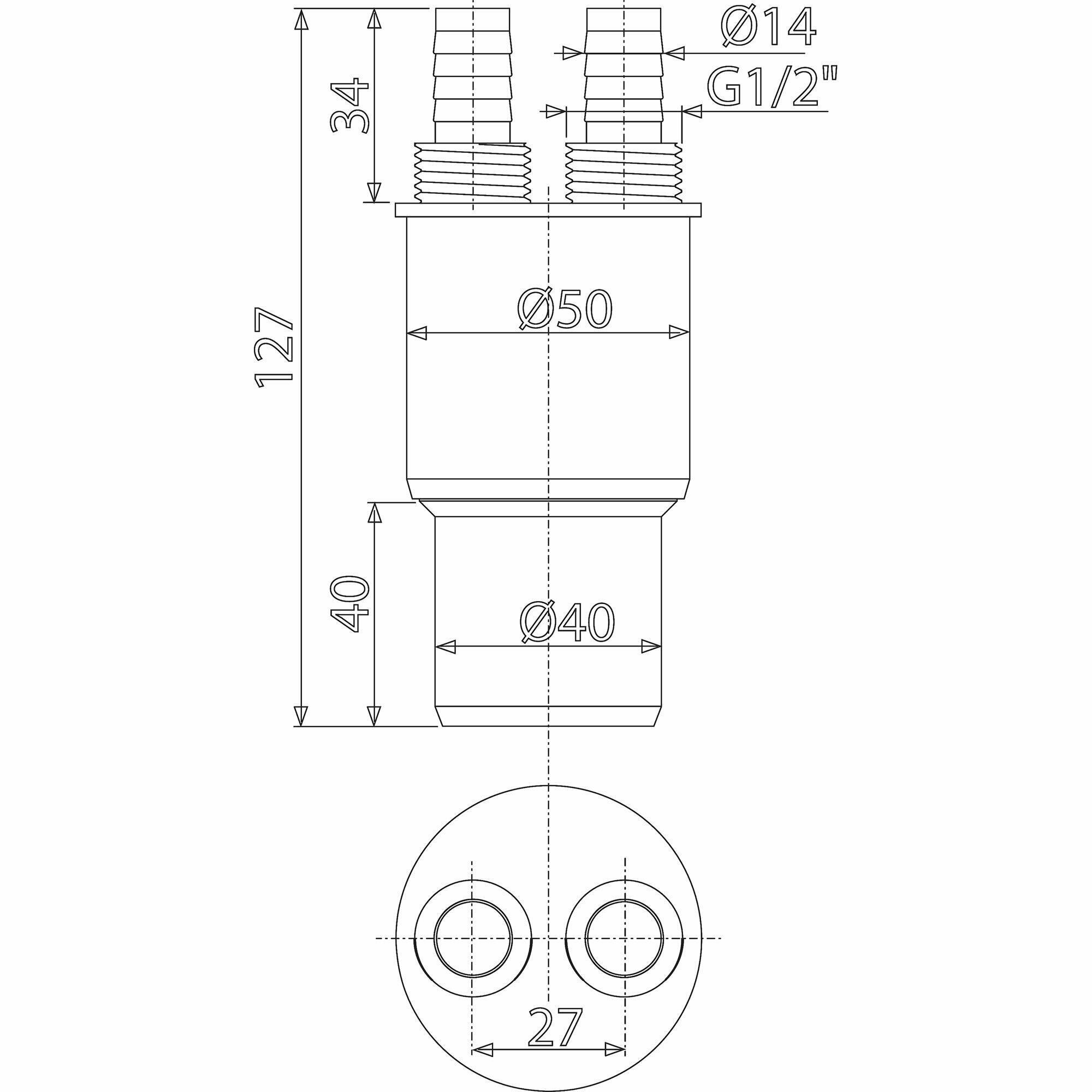 Alcaplast адаптер для слива 40/50 x G1/2 — фото 1