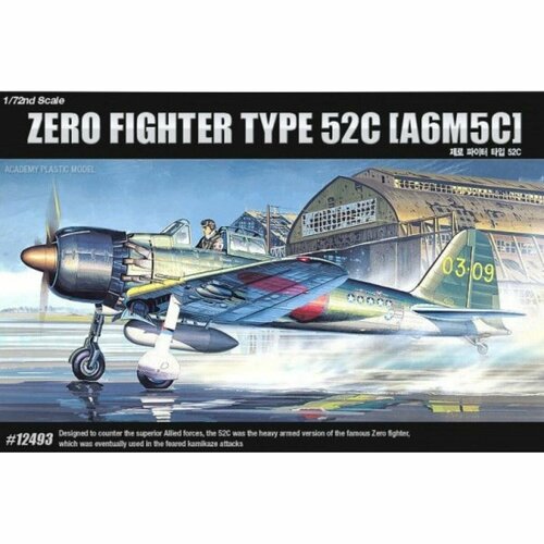 Academy сборная модель 12493 A6M5c Zero Fighter type 52c 1:72