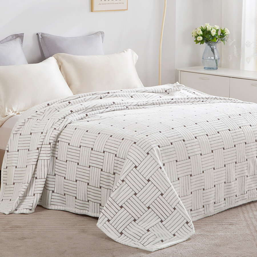 фото Плед евро размер 200х220 Cleo Bamboo мягкий пушистый с рисунком, микрофибра