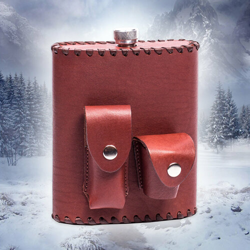 Фляга походная Игарка (из натуральной кожи) коричневый