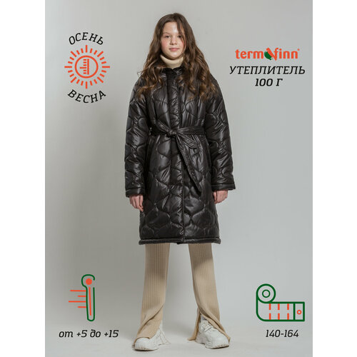 Пальто Orso Bianco, размер 140, черный пальто пиджак snegiri демисезонное силуэт прямой удлиненное размер s коричневый