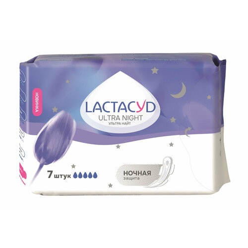 фото Lactacyd прокладки впитывающие для использования в критические дни серии lactacyd: ultra night жен, 7 шт.