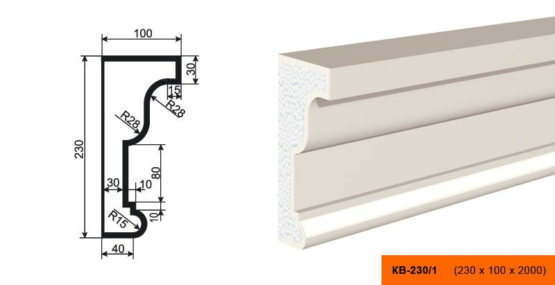 Lepninaplast КВ-230/1 фасадный карниз из пенополистирола