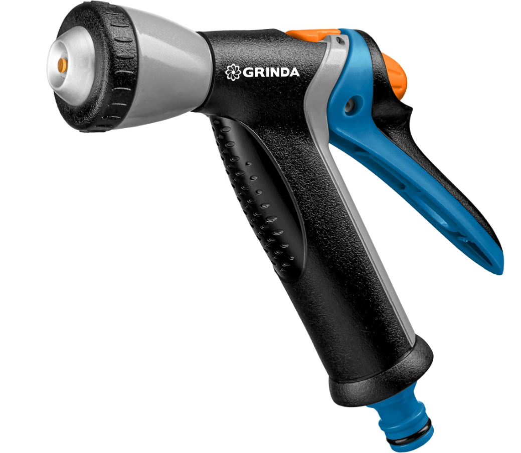 Поливочный пистолет GRINDA PROLine BM-R плавная регулировка, курок сзади, металлический с TPR 8-427311