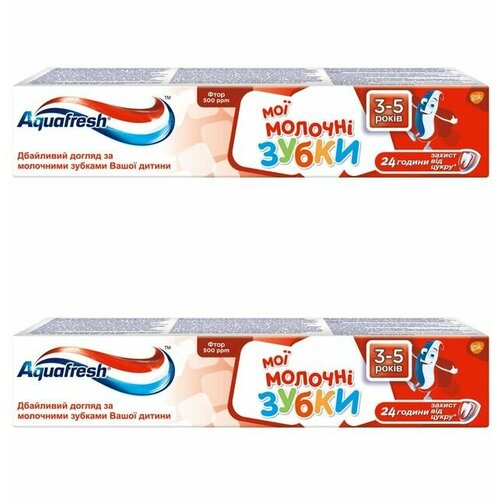 AQUAFRESH Зубная паста Мои молочные зубки, 50 мл, 2 шт