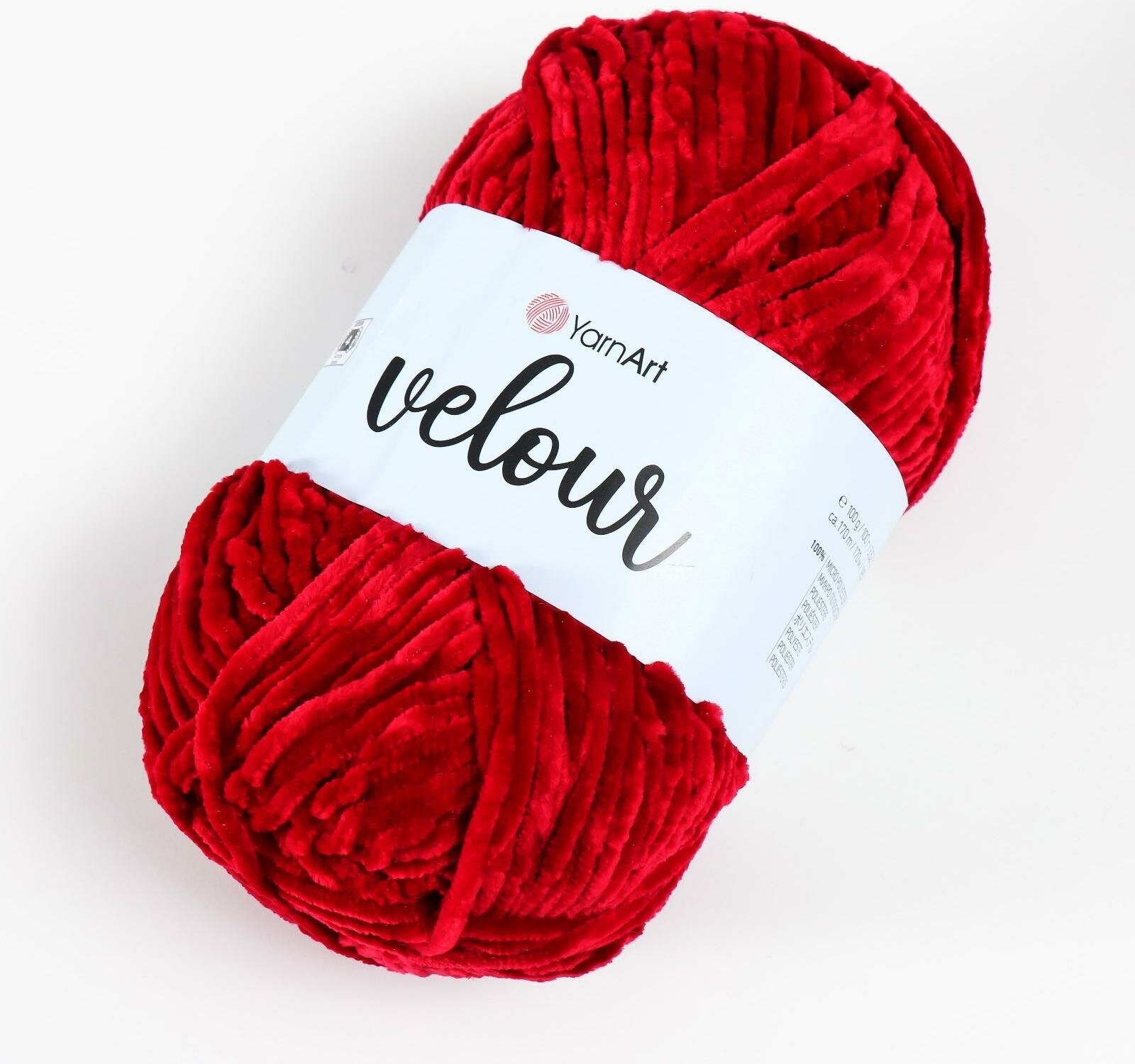 Пряжа YarnArt Velour Цвет. 846 Красный - фото №15