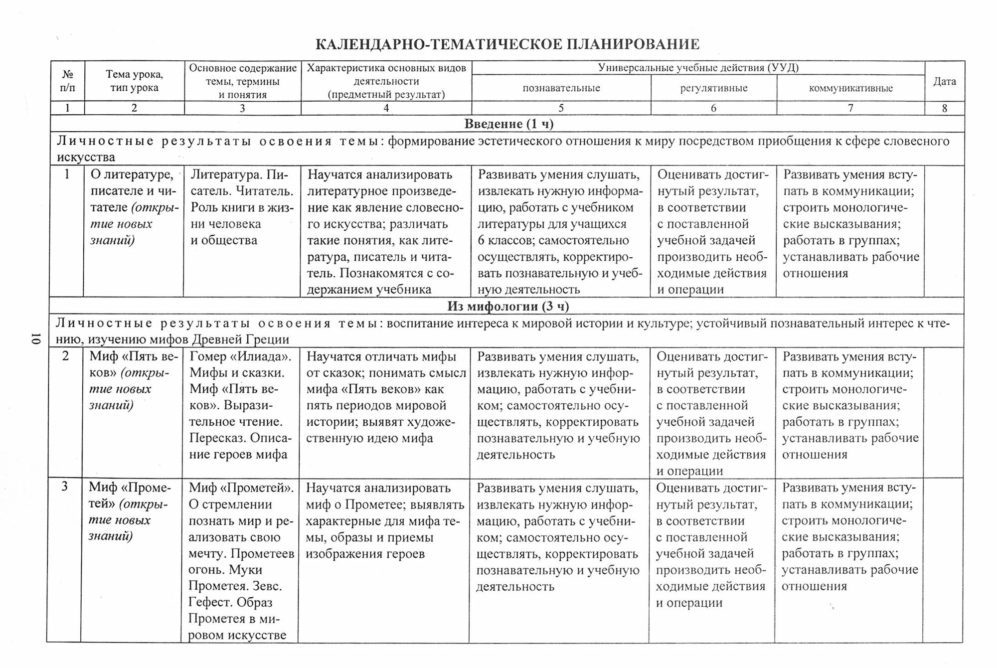 Литература. 6 класс. Рабочая программа и технологические карты уроков по учебнику Г.С. Меркина - фото №3