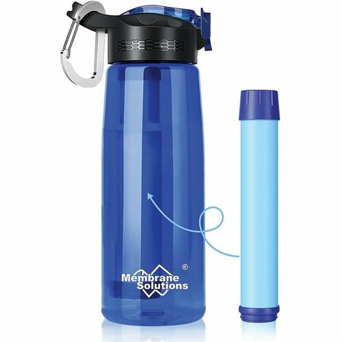 Туристическая бутылка с фильтром для питьевой воды Membrane Solutions Water Filter Bottle (Blue) бутылка для воды smart solutions slow sip sh ss btl trn pnk 450