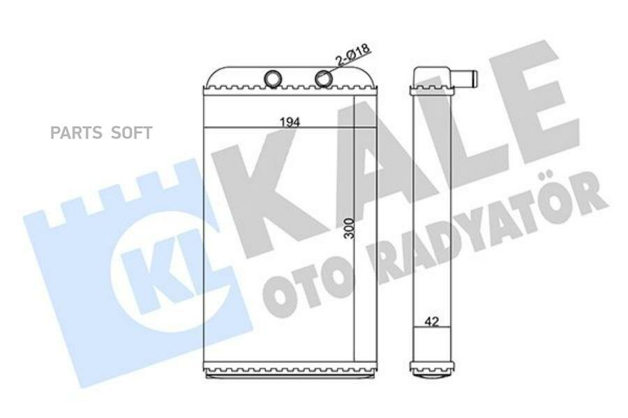 KALE 346285 Радиатор отопителя салона FIAT DUCATO 94-