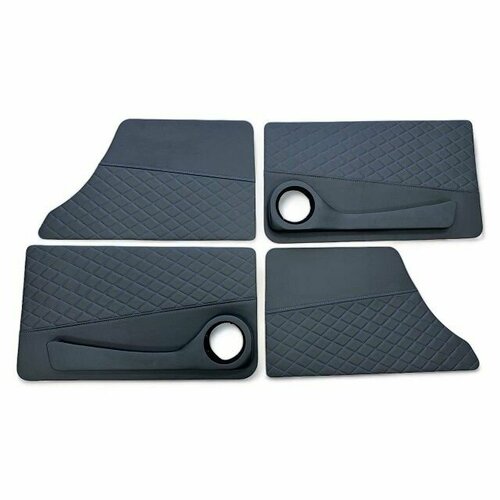 Обшивка дверей на ВАЗ 2101-2107 эко-кожа цвет черный строчка ромб синяя 5139₽