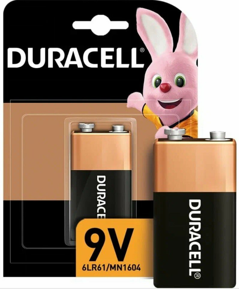 Батарейка Duracell Basic 9V Крона, в упаковке: 1 шт.