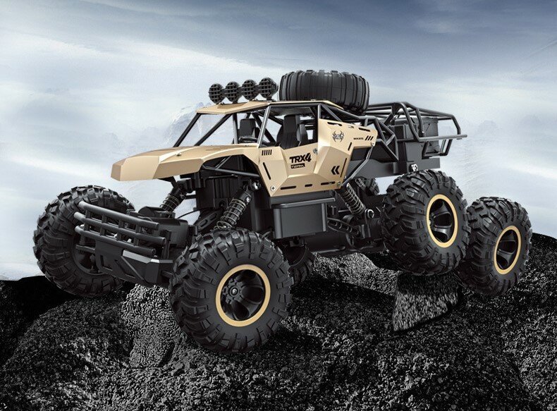 6 колёсный внедорожник 4 WD на пульте ДУ (радиоуправляемая машинка, полный привод) - чёрный — фото 1