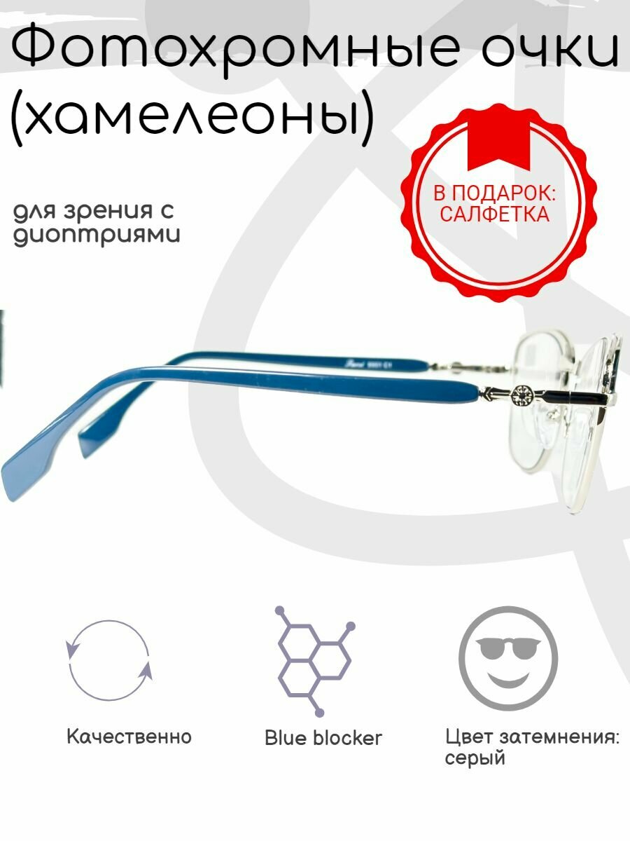 Изображение Фотохромные готовые очки с диоптриями +2.50, корригирующие