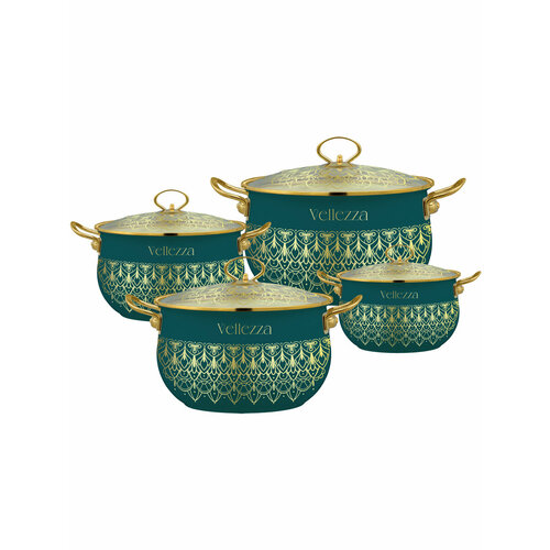 Набор кастрюль VELLEZZA GREEN VZ-1004GR 2л45л65л85л 7551₽