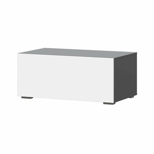 Тумба напольная Айвори с откидной дверцей от Астрид Мебель, в спальню, гостиную 90х52х39 см, цвет Графит/Белый