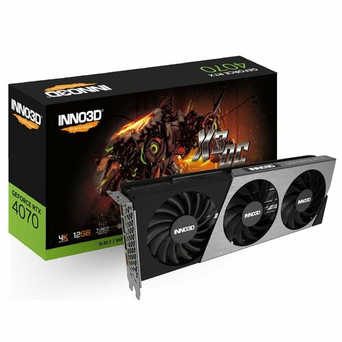 Видеокарта INNO3D RTX 4070 X3 OC//RTX4070, HDMI, DP*3, 12G, D6X (N40703-126XX-185252L) c30603 12d6x 1671va39a видеокарта inno3d geforce rtx 3060 ichill x3 red lhr [c30603 12d6x 1671va39