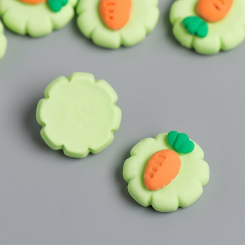 Декор для творчества пластик Морковка на цветочке 2х2 см 10шт 333₽