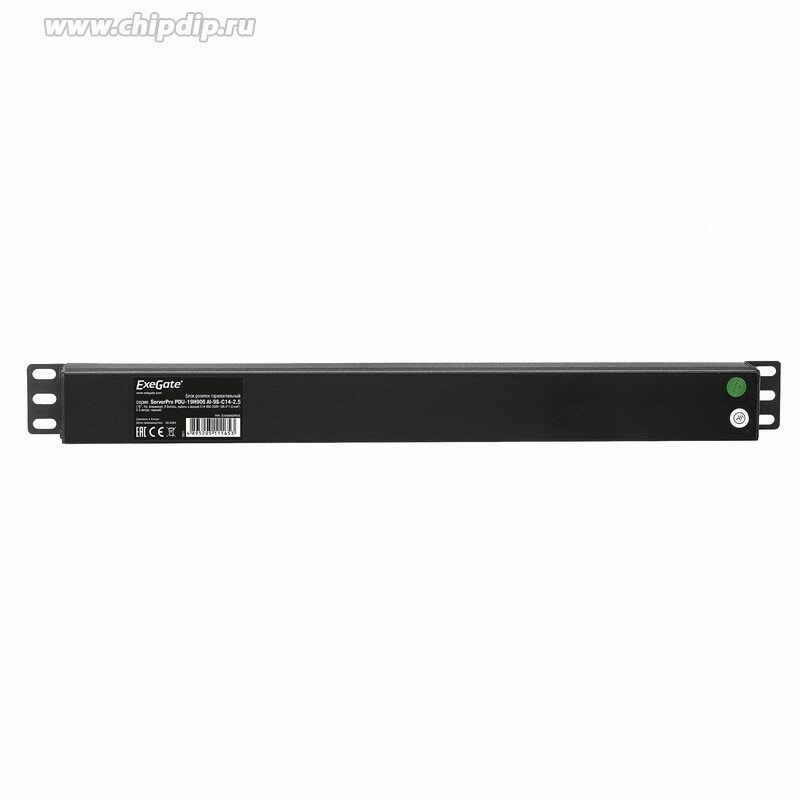 Exegate EX280852RUS Блок розеток ExeGate ServerPro PDU-19H906 Al-9S-C14-2.5, 19",1U,алюм, 9Schuko, кабель с C14 2.5м - фото №5