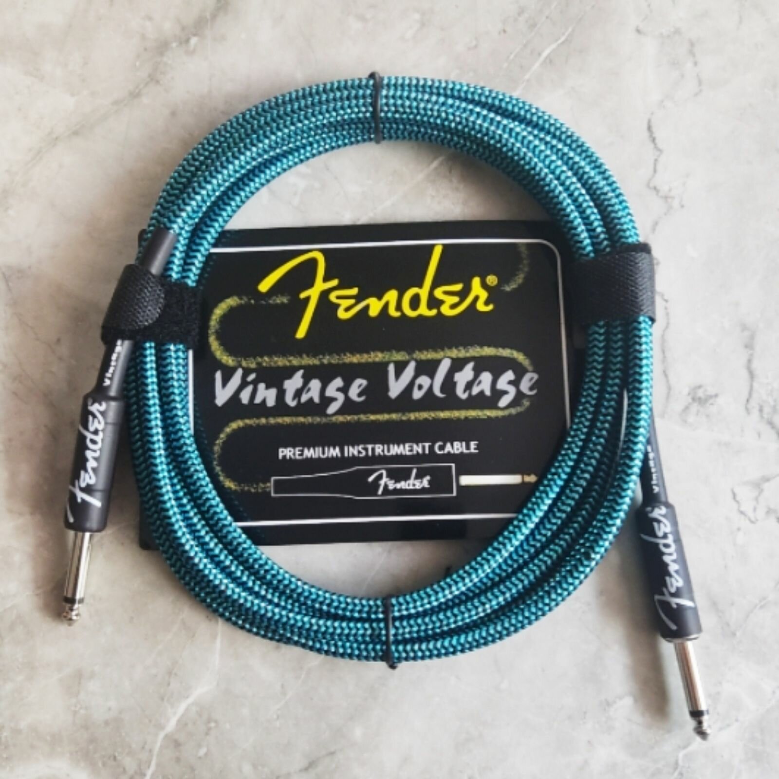 Премиум гитарный кабель 3 метра 6.3 jack Fender Vintage Voltage бирюзовый шнур для для электрогитары электроакустической провод для комбика.