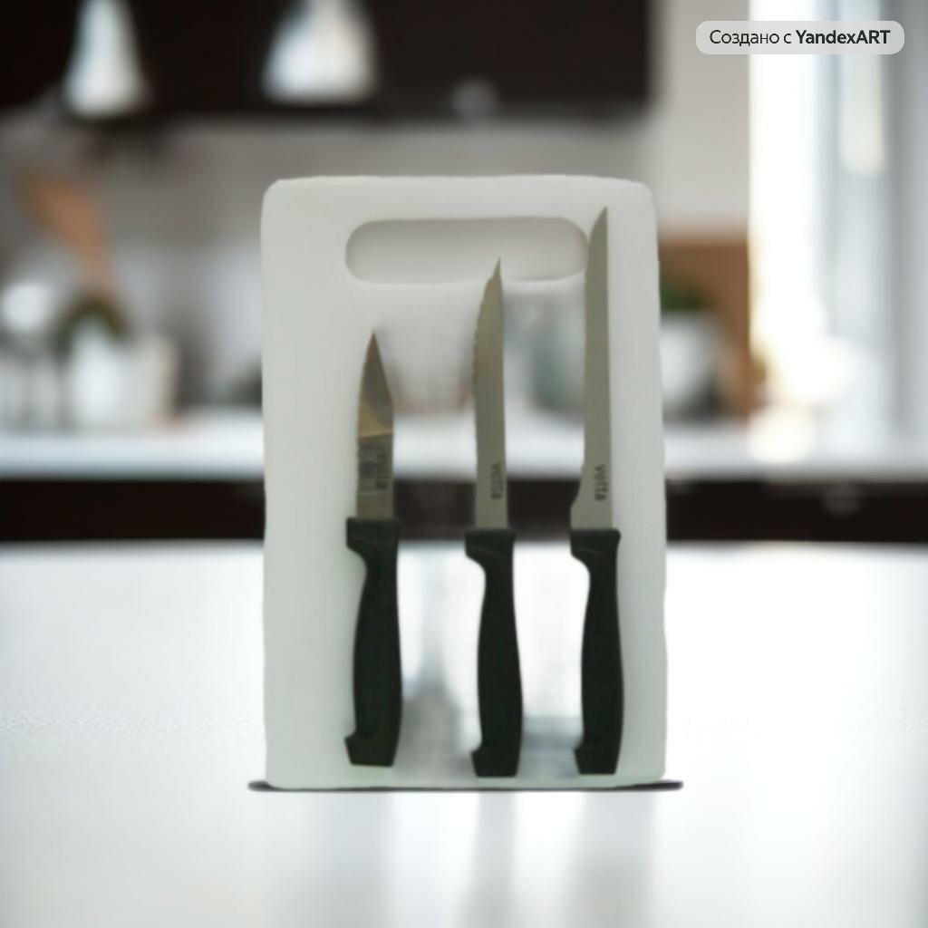 Набор кухонных ножей и разделочной доски - 4 предмета