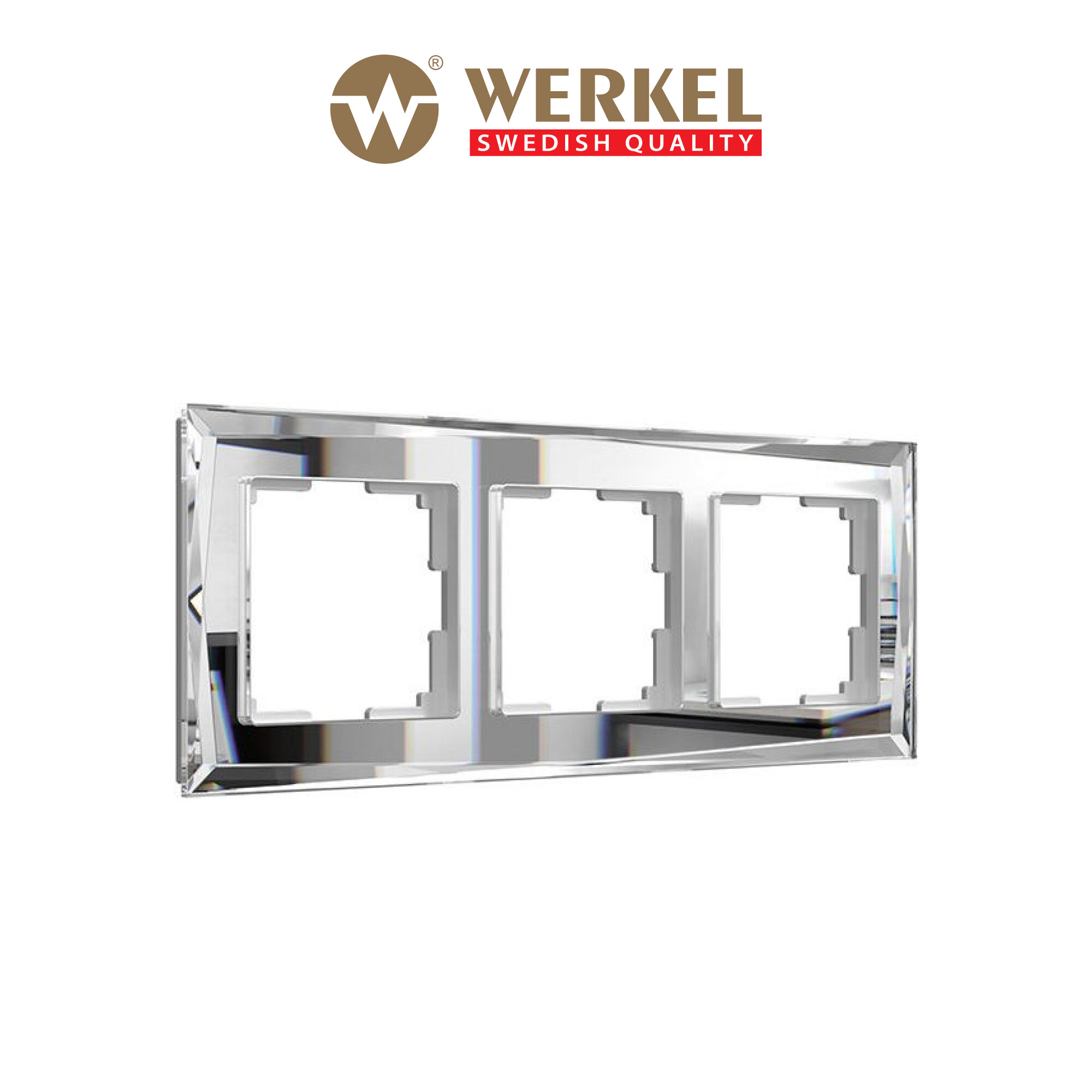 Рамка из стекла на 3 поста Werkel Diamant W0031220 зеркальный