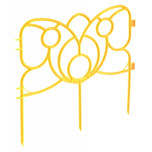 Заборчик декоративный Бабочка в цветах желтый 2,95 м, h 18,5 см 9СЕКЦИЙ