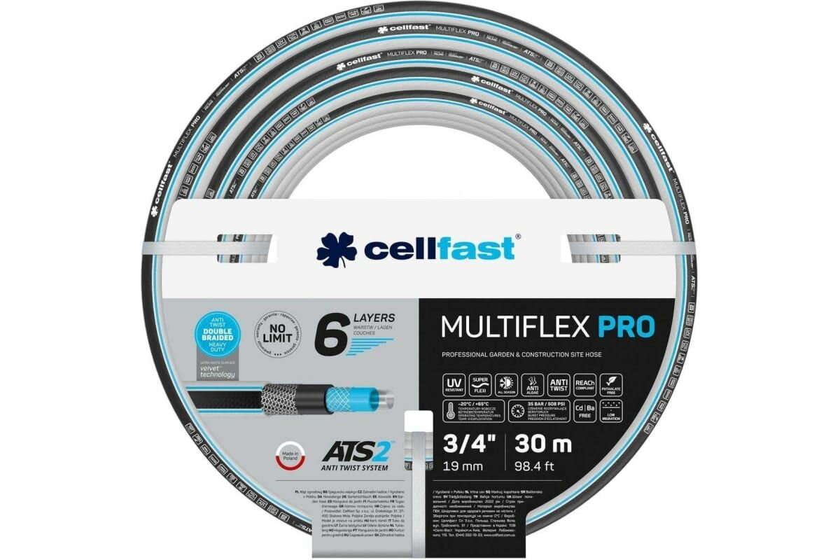 Садовый шланг Cellfast MULTIFLEX ATSV 6 слоев, 3/4, 30 м 13-821