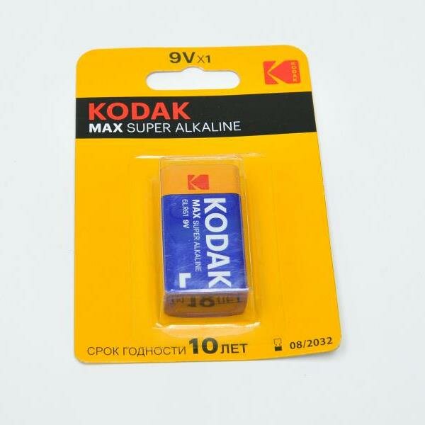 Батарейка алкалиновая тип 9Vх1 KODAK 6LR61 BL-1 MAX крона