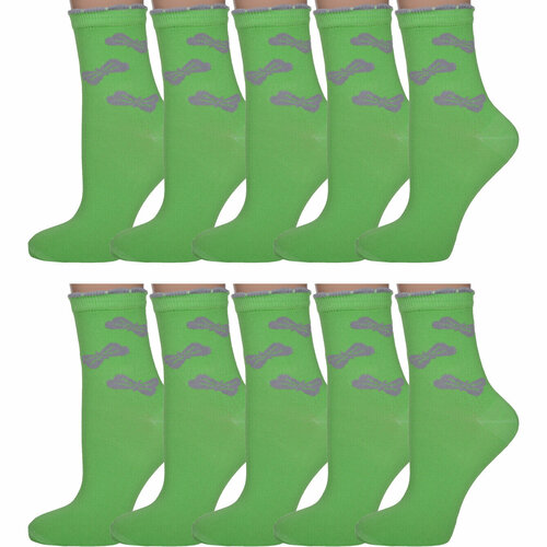 комплект 6 предметов считалочка арт 605 3 салатовый Носки Palama, 10 пар, размер 23, зеленый