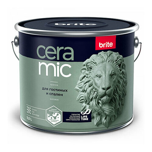 BRITE CERAMIC краска для гостиных и спален, матовая, база С (9л)