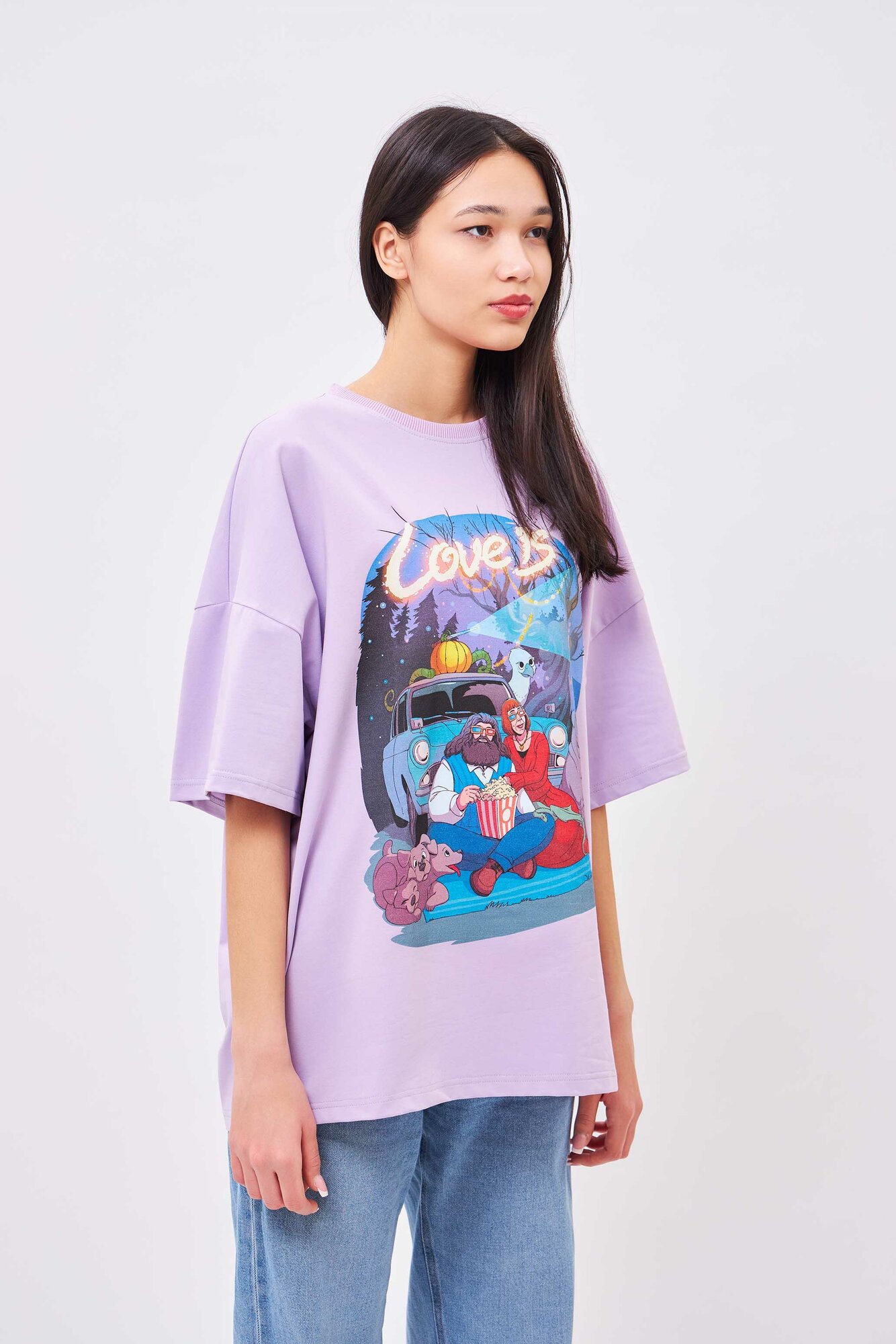 Футболка RETRIKA, размер 42-52, лаванда — фото 1