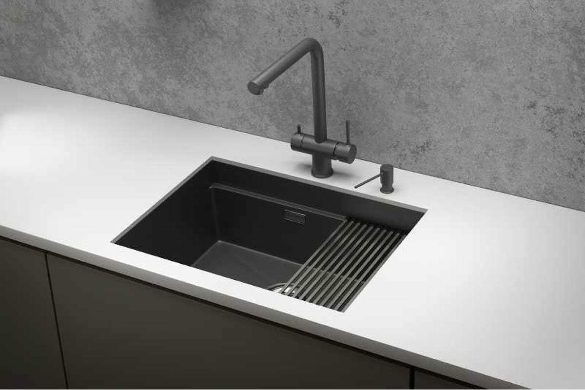 Кухонная мойка Granula Kitchen Space 44,5х60 KS-6045U черный матовый - фото №11