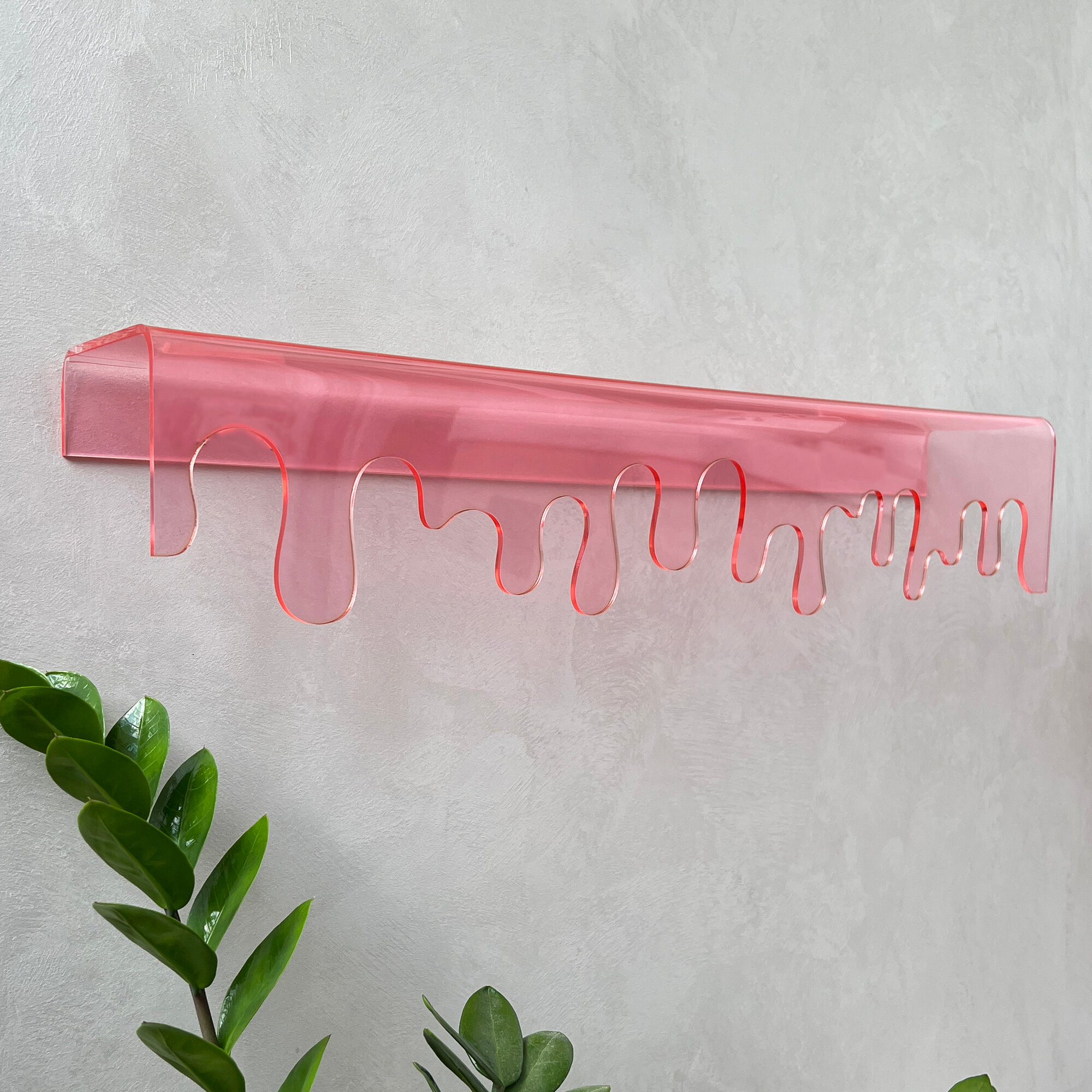 фото Полка прозрачная Drippy потекшая каплями