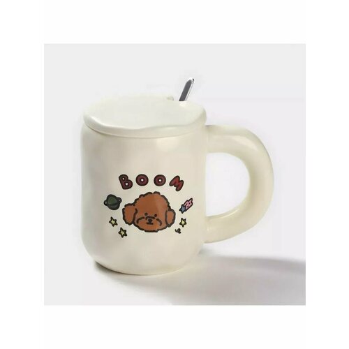 Кружка с керамической крышкой и ложкой Мишка 1121₽