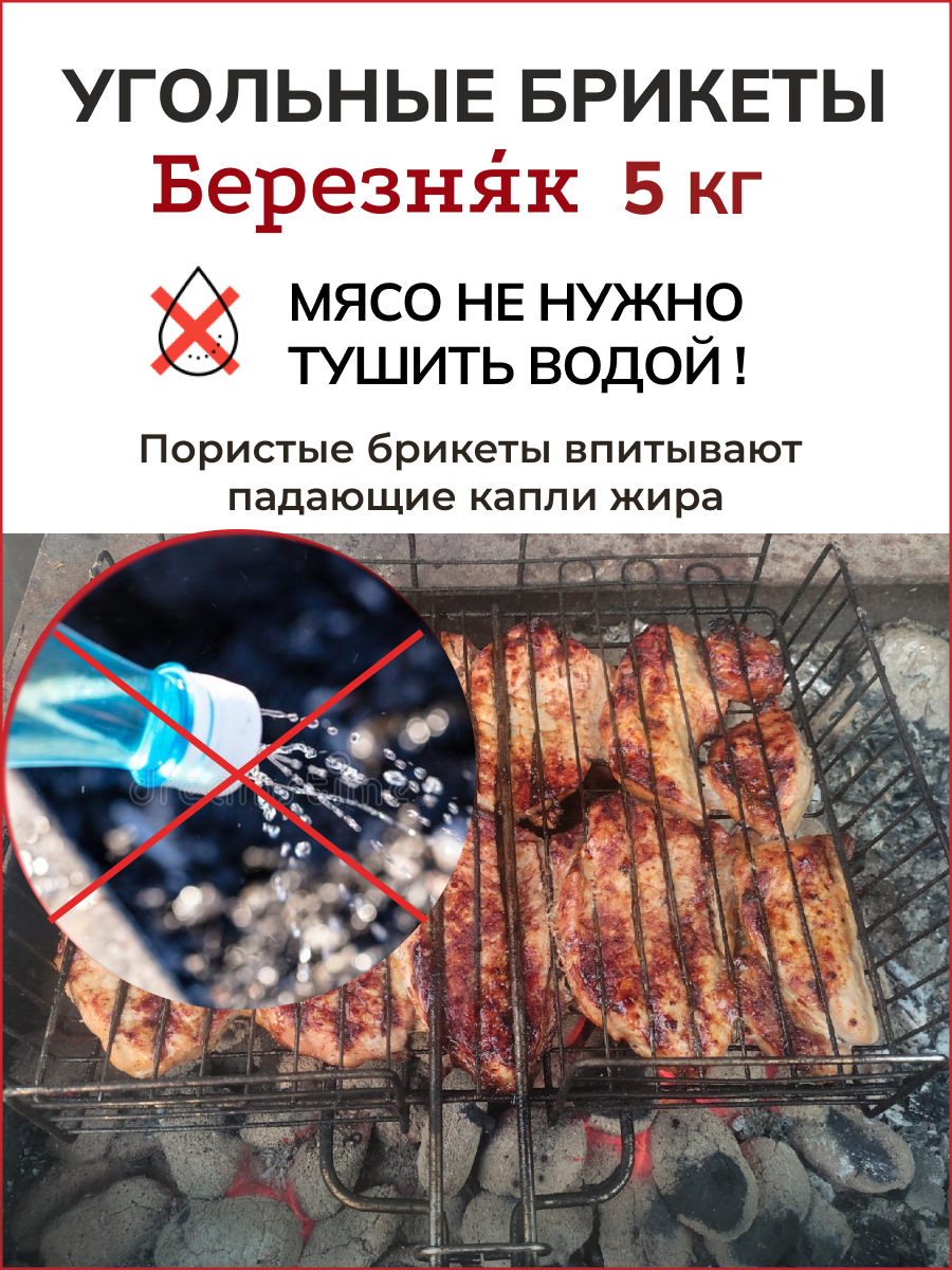 Древесный Уголь Угольные брикеты для гриля/мангала березняк 5 кг
