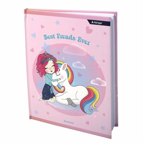 Дневник школьный Alingar 1-11 кл 48л 7БЦ ламинированный картон поролон глиттерПринцесса и пони 92323 353₽
