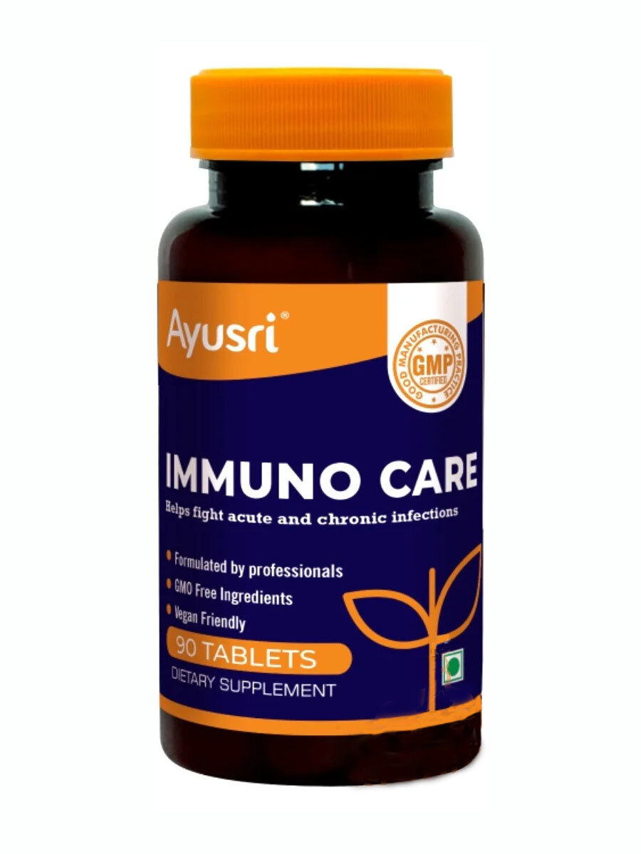 Пищевая добавка Иммуно кейр (Immuno Care AYUSRI) Для иммунитета При простуде и гриппе, 90 таб