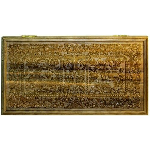 Резные нарды из массива чёрного дуба Белокаменные-3 58х63 см 999-143-54