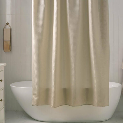 Штора для ванной тканевая 180x180 см Checks VERRAN цвет Бежевый