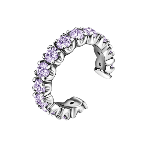 Моносерьга GOLDENGAL, серебро, 925 проба, фианит, фиолетовый