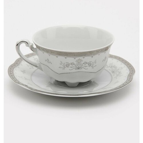 Чайная пара 220 мл набор 6 пр Bolero декор Платиновый узор 10883₽