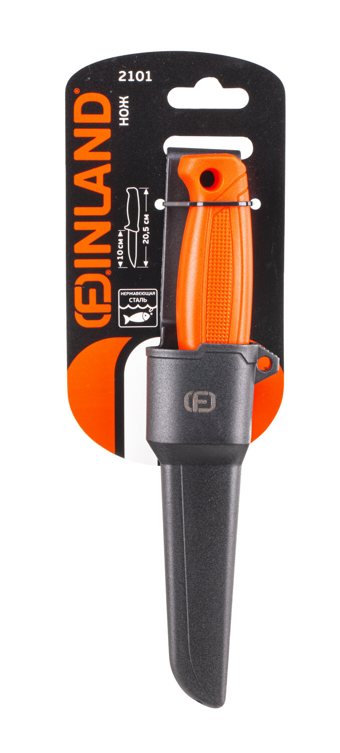 фото Нож строительный FINLAND, 2101, с лезвием из нержавеющей стали и ножнами