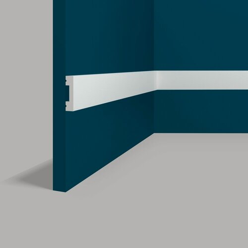 Изображение товара Плинтус напольный 10х40 мм (10 метров) ударопрочный белый полистирол под покраску пластиковый Perfect Plus P89-5 шт