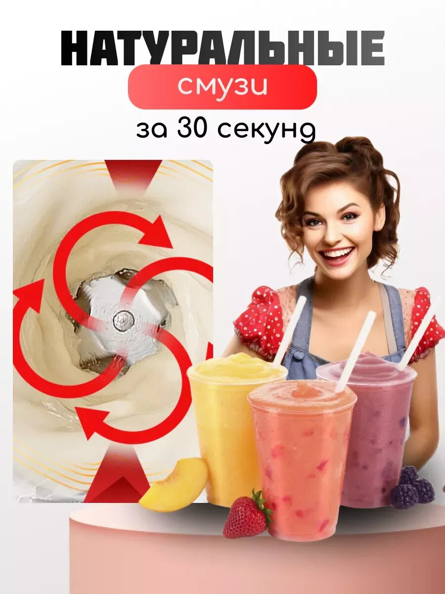 Блендер стационарный мощный для смузи и коктейлей — фото 1
