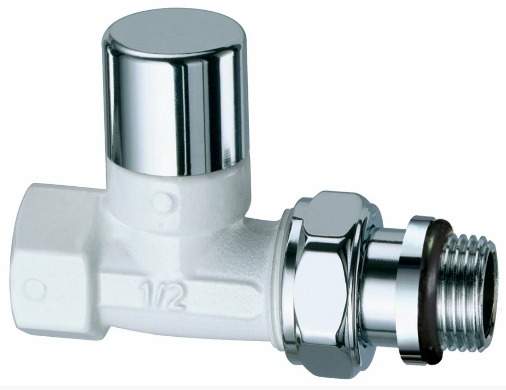 FAR Вентиль запорный прямой, серебро/бел. эмаль, 1/2"ВР, EPDM FL 0255 12P